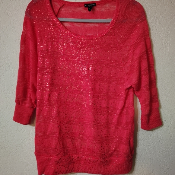 Coral Top Casual, Sophisticated, classic, sparkle, Cottage Core, Elegant funtime - Picture 3 of 8